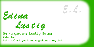 edina lustig business card